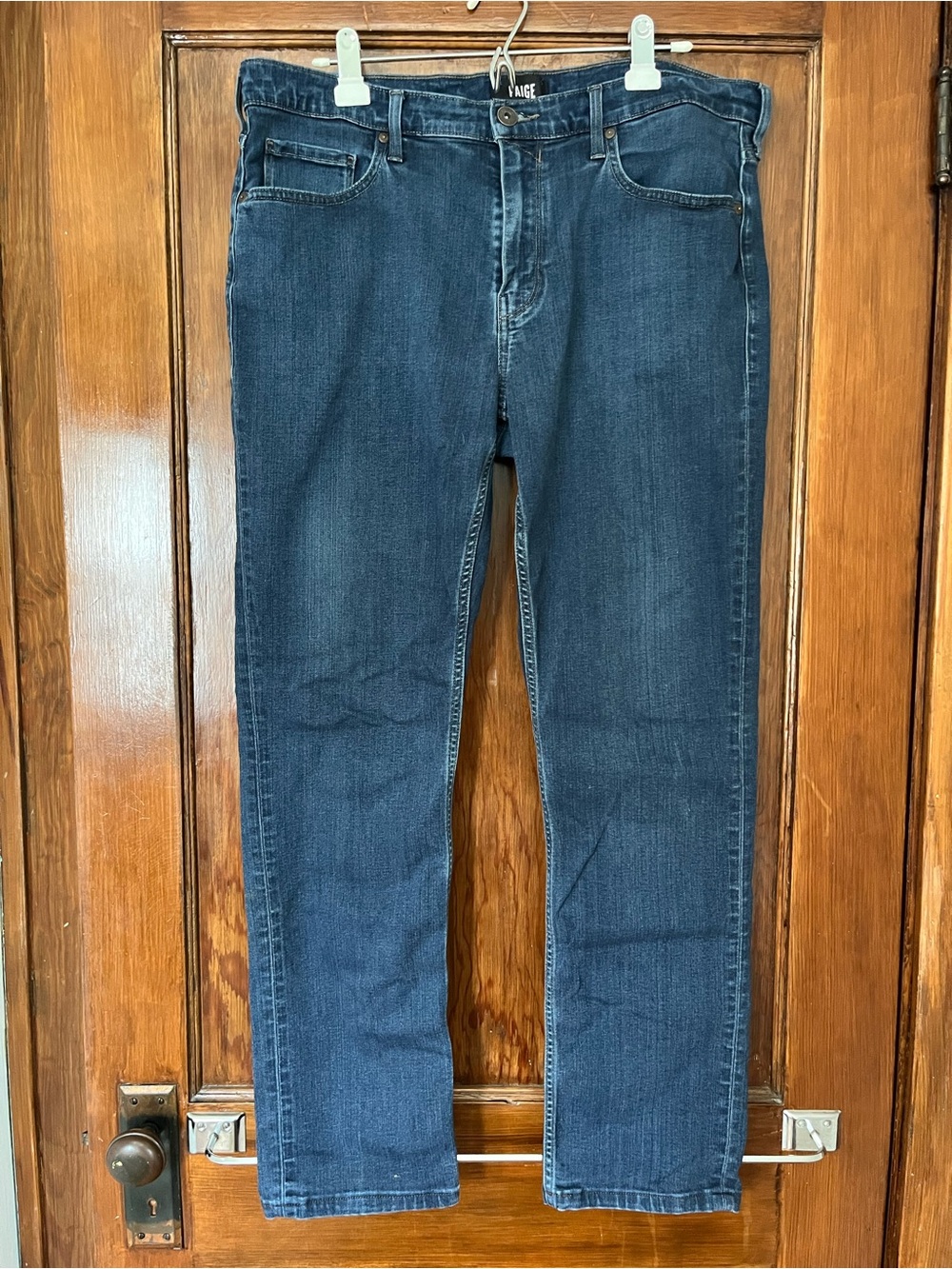 PAIGE Dark Wash Straight Leg Jeans